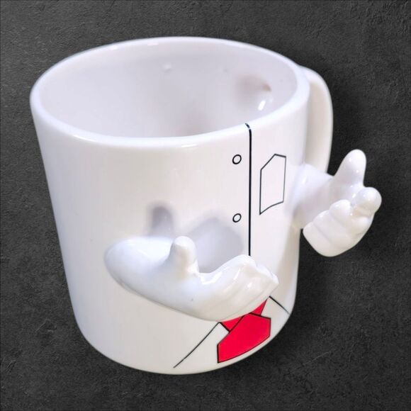 Vintage German 3D Hands Mug “Ich halt zu DiR” Support You Novelty Retro Rare - Picture 3 of 9